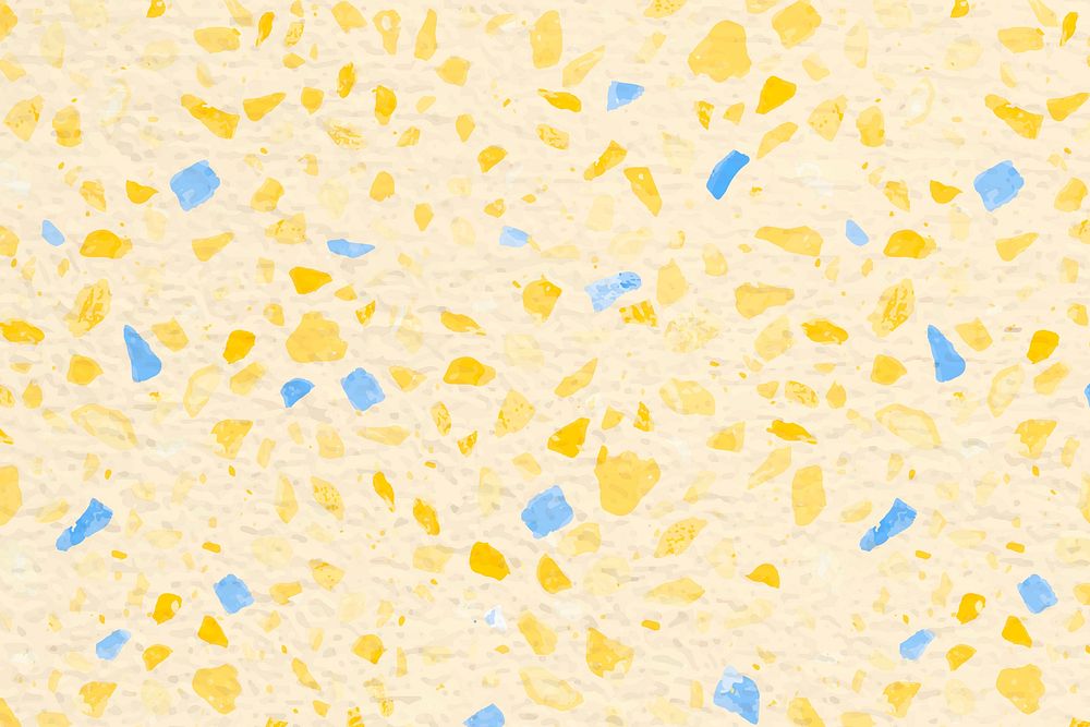 Yellow background, aesthetic Terrazzo design vector
