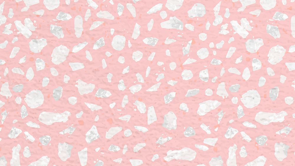Aesthetic desktop wallpaper, Terrazzo pattern, abstract pink design vector