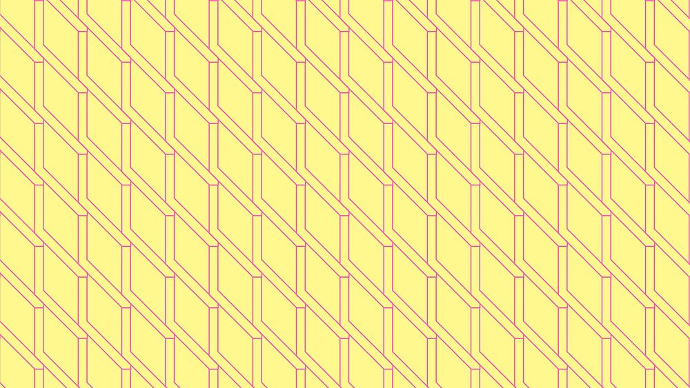 Cute pattern desktop wallpaper, yellow geometric design vector