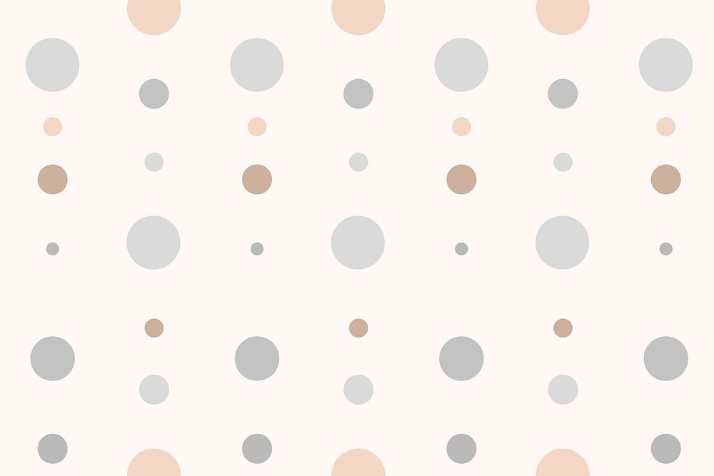 Aesthetic background, polka dot pattern in cream vector