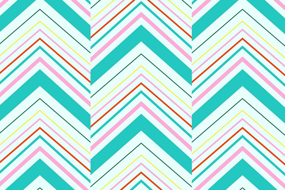 Zigzag pattern background, teal chevron, creative design vector