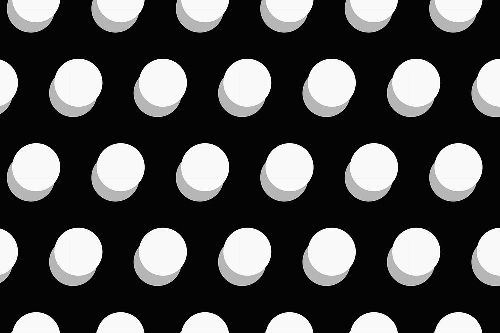 Aesthetic pattern background, polka dot in black and white vector