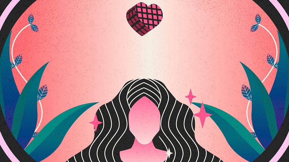 Feminine pink desktop wallpaper, positive spiritual energy vector