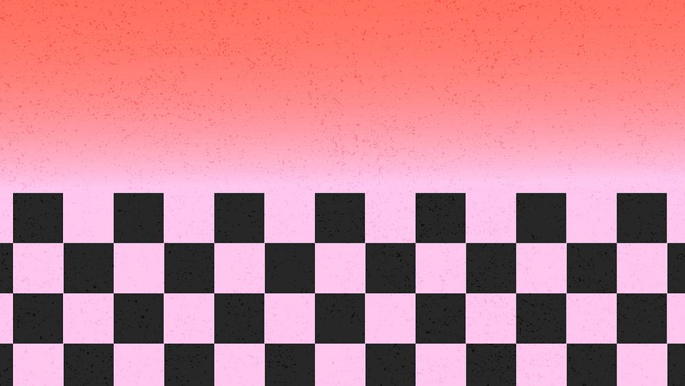 Pink checkered desktop wallpaper, pattern background vector