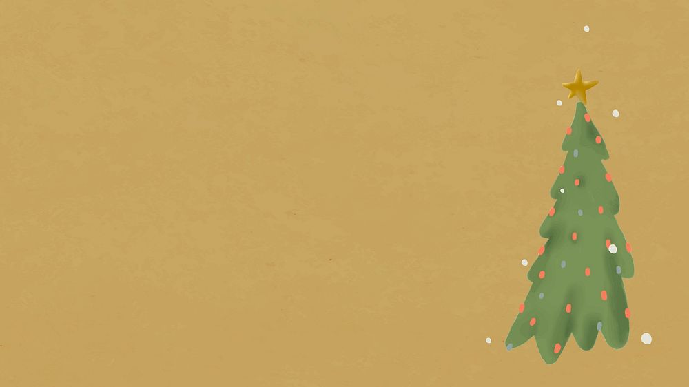 Christmas tree desktop wallpaper, cute winter holidays pattern illustration