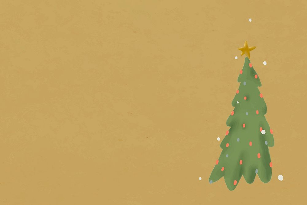 Christmas tree background vector, cute winter holidays pattern illustration