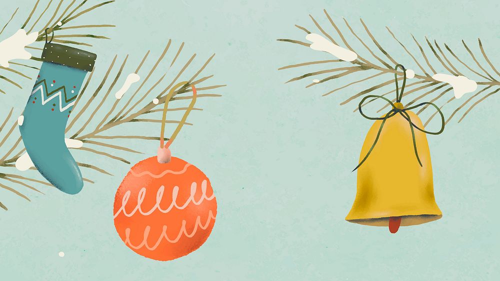 Christmas HD wallpaper, cute winter holidays pattern illustration