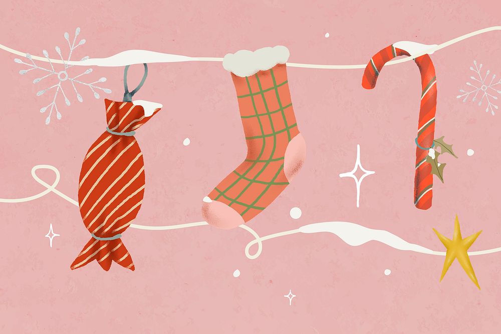 Winter holiday background, Christmas celebration illustration psd