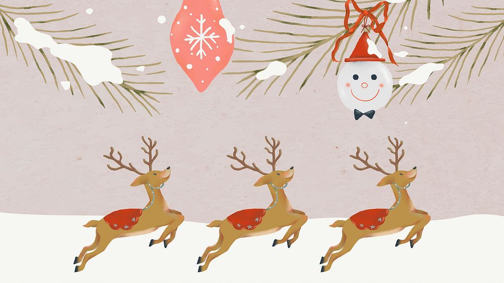 Christmas reindeer HD wallpaper, winter holidays season