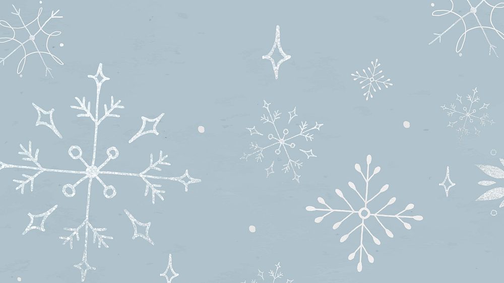 Winter desktop wallpaper, Christmas snowflake illustration