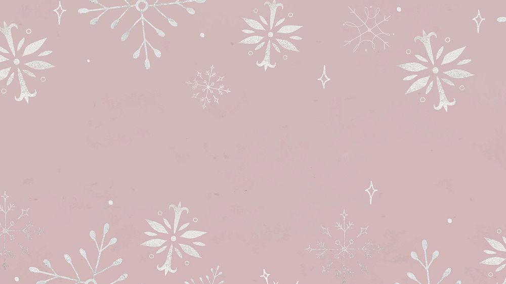 Pink winter HD wallpaper, Christmas snowflake illustration vector