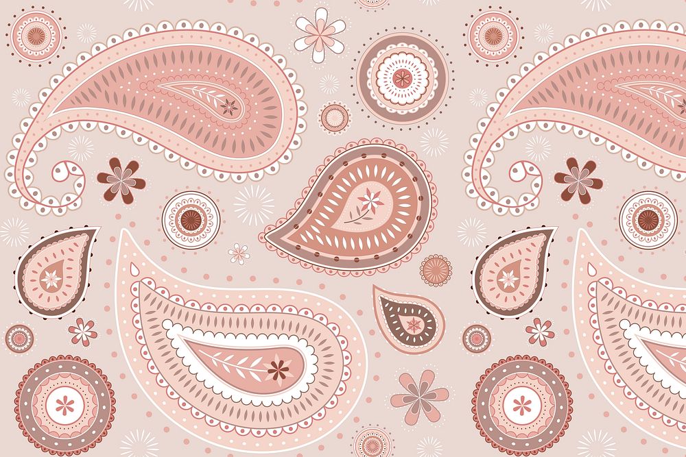 Cream paisley background, traditional pattern in feminine design vector