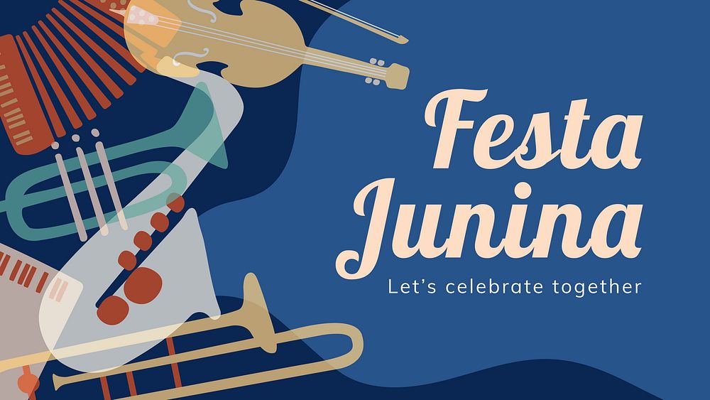 Latin music festival banner template, retro instrument design vector