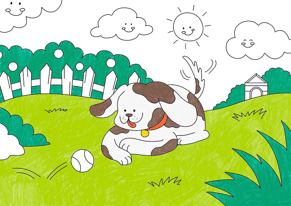 Cute beagle dog, animal illustration for kids