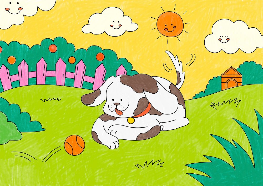 Cute beagle dog, animal illustration for kids