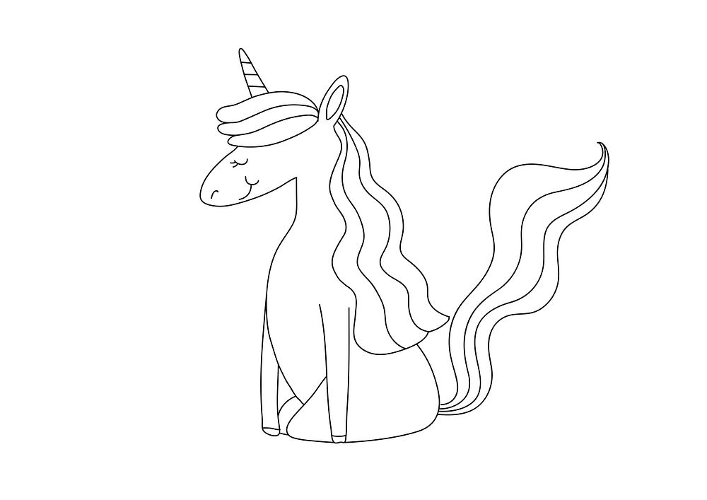 Premium Vector  Unicorn kids coloring page vector blank printable design  for children