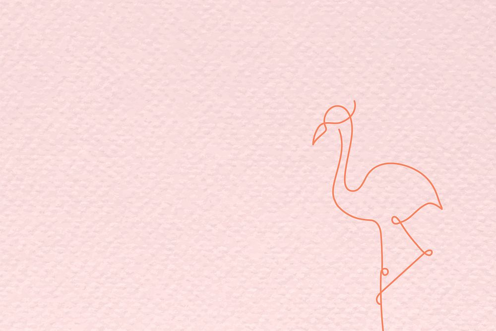 Pink flamingo textured background vector