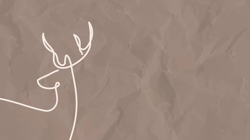 Aesthetic deer desktop wallpaper, minimal background psd