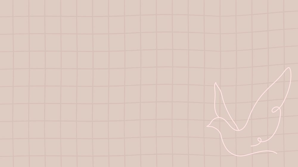 Pink dove HD wallpaper, line art animal design psd