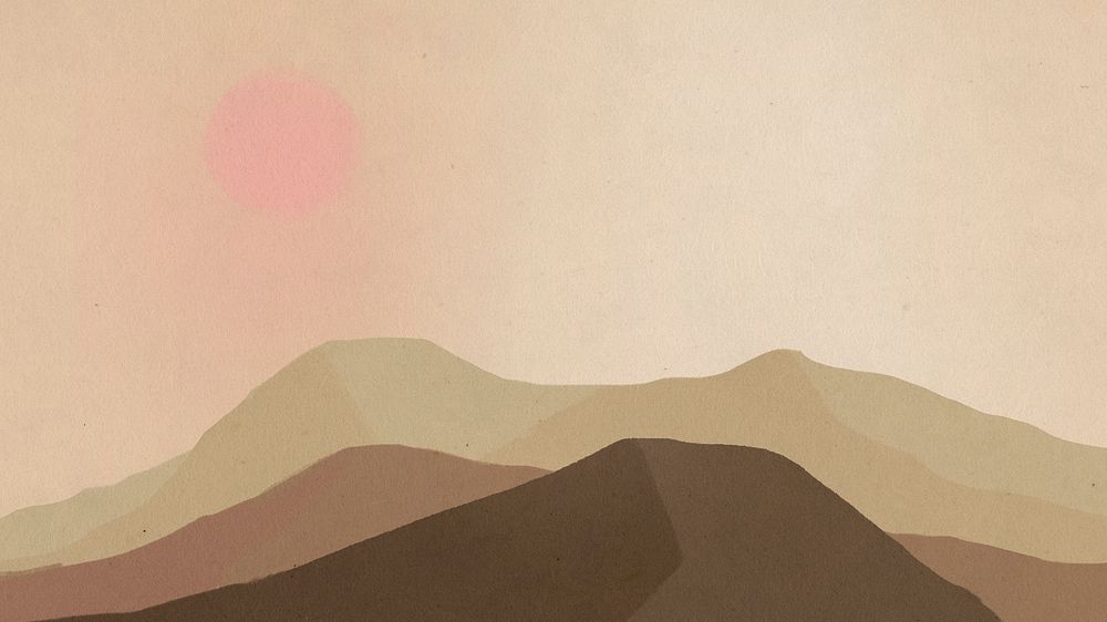 Sunrise mountain desktop wallpaper, minimal | Free Photo - rawpixel