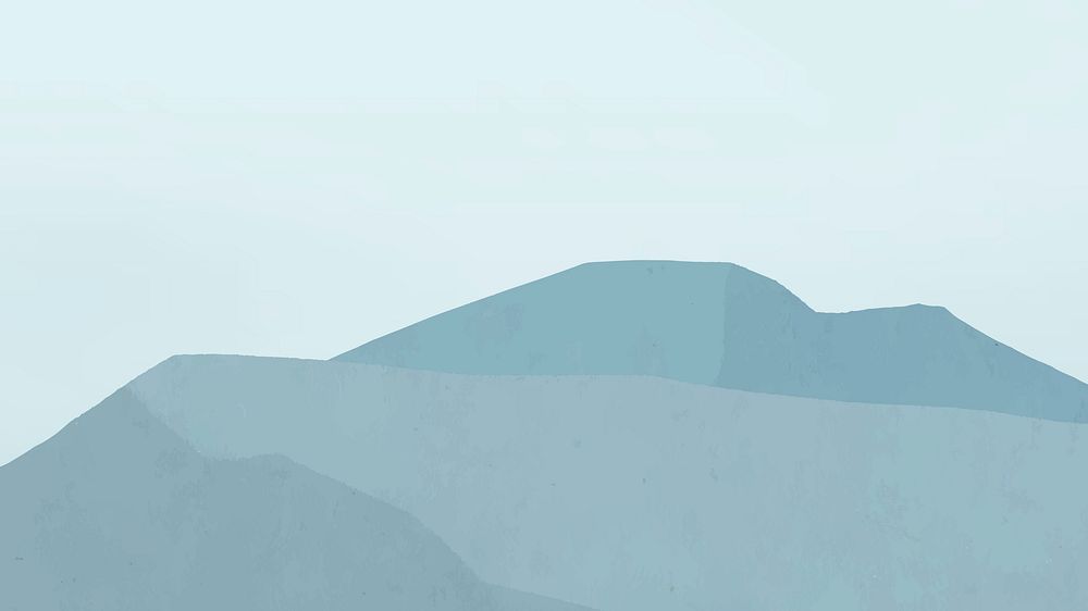 Blue mountain HD desktop wallpaper, minimal aesthetics vector