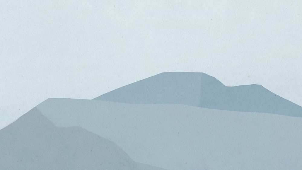 Blue mountain desktop wallpaper, minimal aesthetics