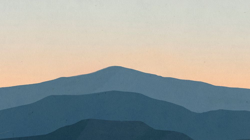 Sunrise mountain desktop wallpaper, minimal aesthetics