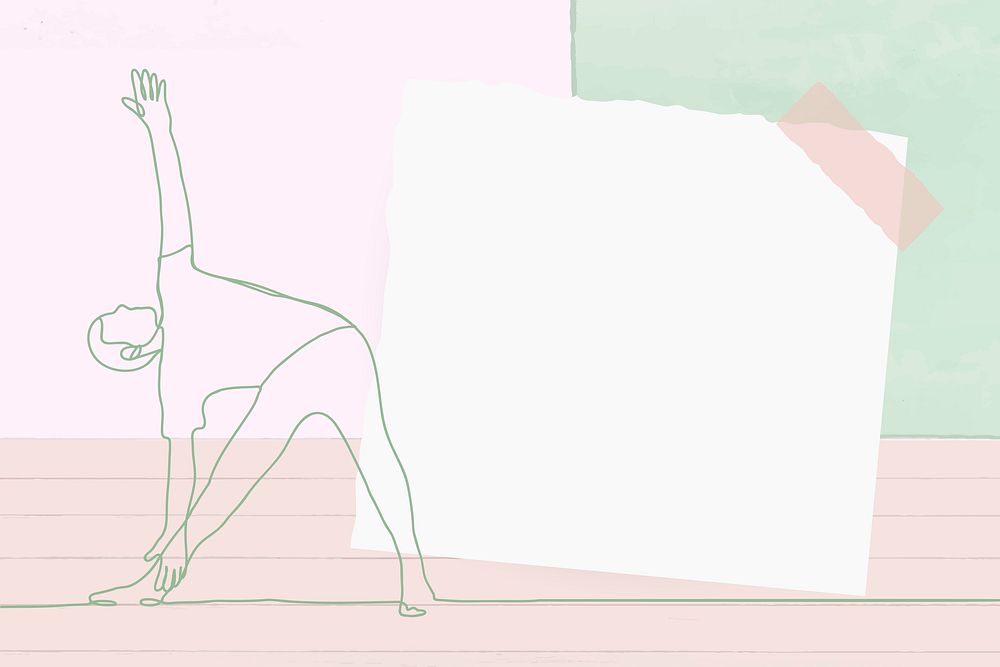 Sticky note frame background, pastel doodle illustration vector