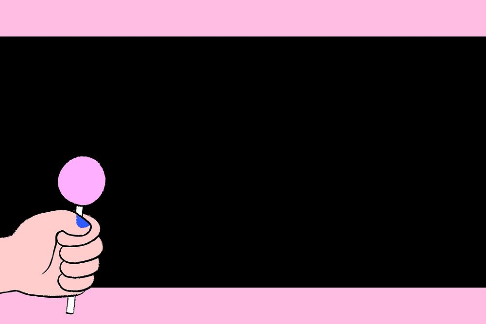 Lollipop border background, pink and black border vector
