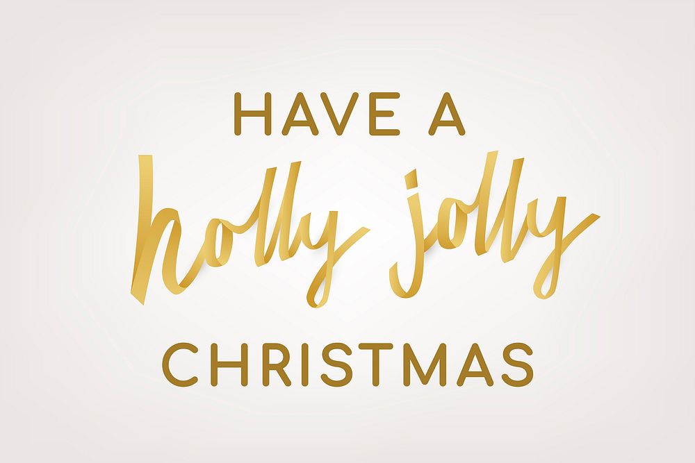 Festive Christmas background, gold holiday greeting typography