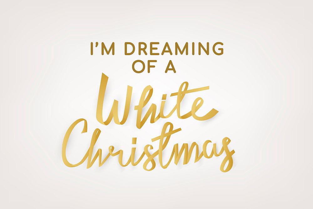 Christmas quote background, gold holiday typography vector