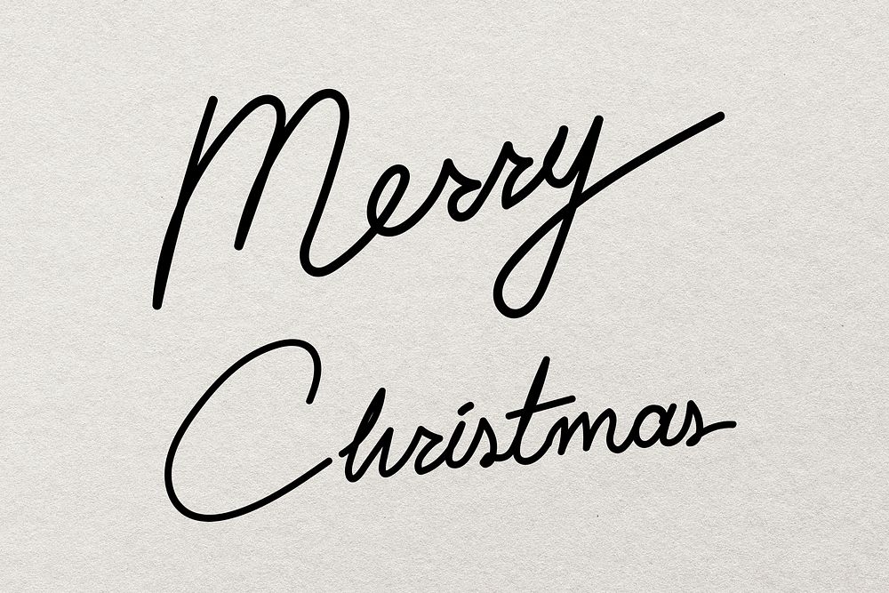 Calligraphy Merry Christmas background, minimal ink typography psd