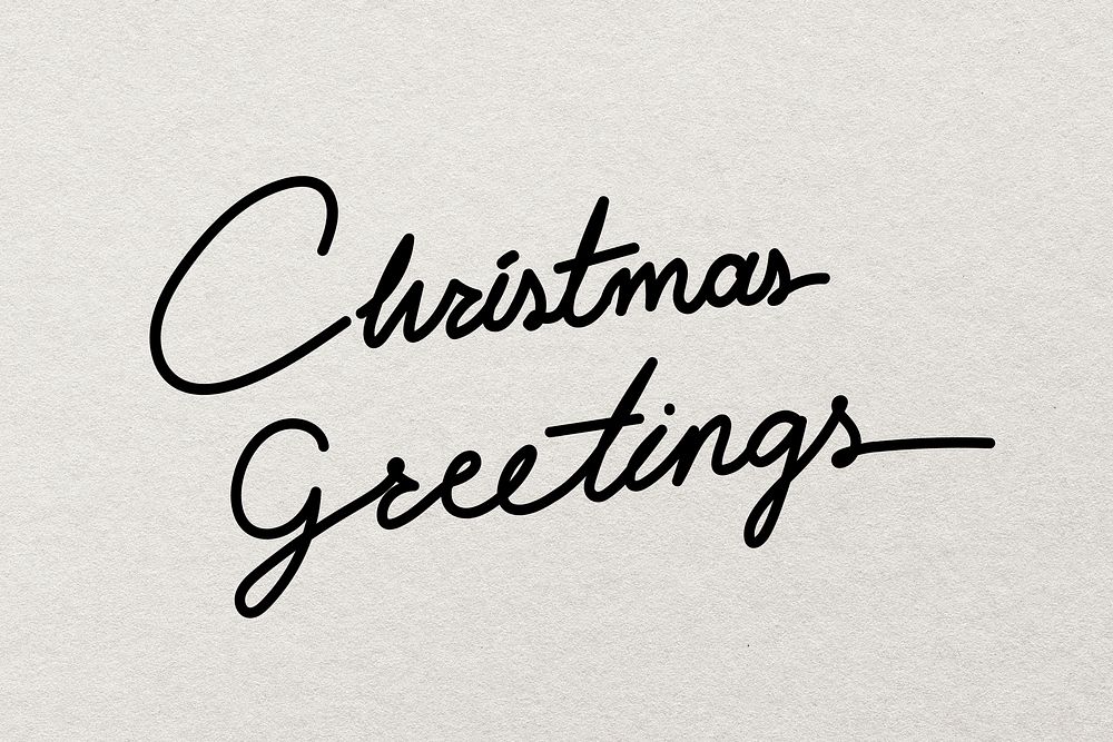 Christmas greetings background, minimal ink typography psd