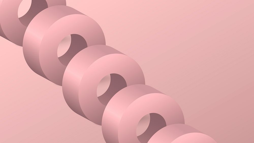 Pink aesthetic HD wallpaper, geometric circular shape in 3D