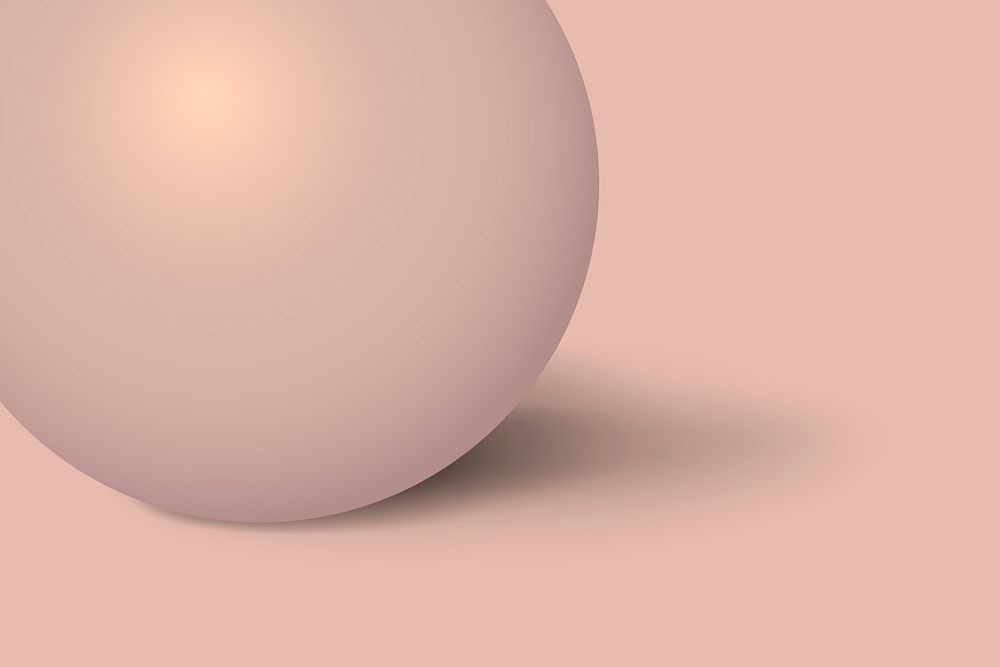 Rose gold background, 3D sphere shape in pastel design