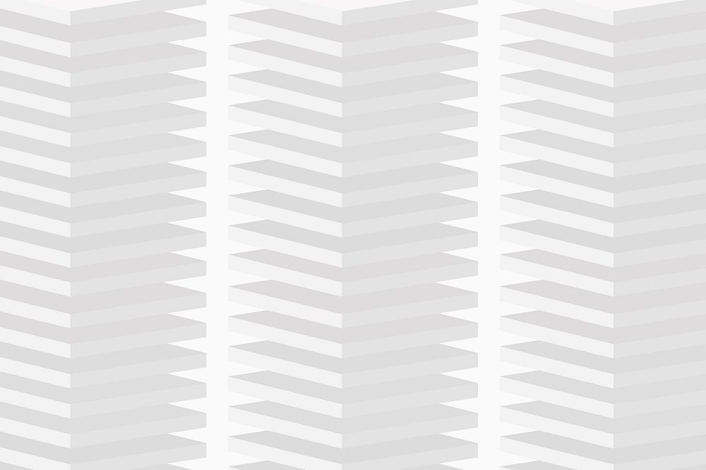 Geometric pattern background, white minimal 3D design vector