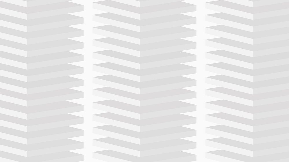 Geometric pattern desktop wallpaper, white minimal 3D design vector