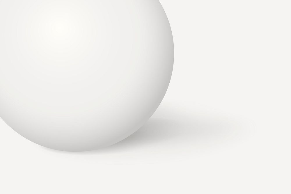 White minimal background, 3D sphere, geometric shape