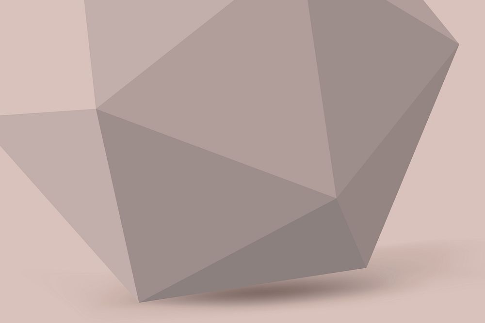 Greige prism background, 3D geometric shape vector