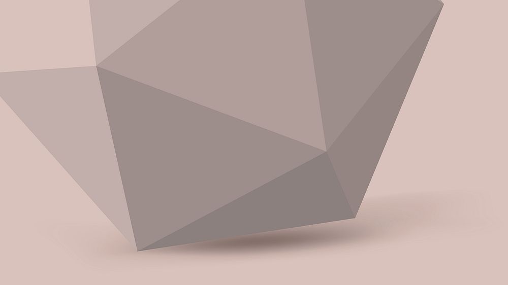 Greige prism computer wallpaper, 3D geometric shape vector