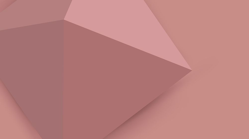 Pink pyramid desktop wallpaper, 3D geometric shape vector