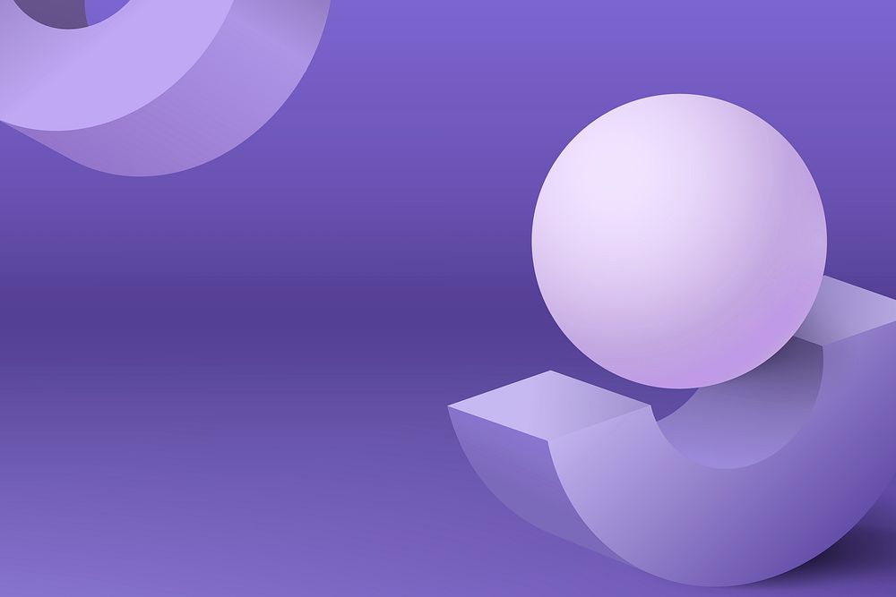 Purple abstract background, geometric shape in 3D