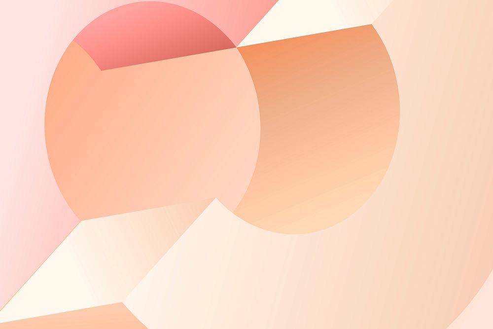 Peachy abstract background, geometric shape in 3D