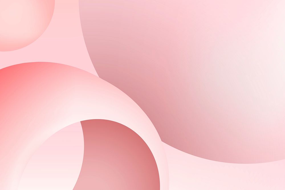 Pink aesthetic background, geometric ring shape in 3D psd