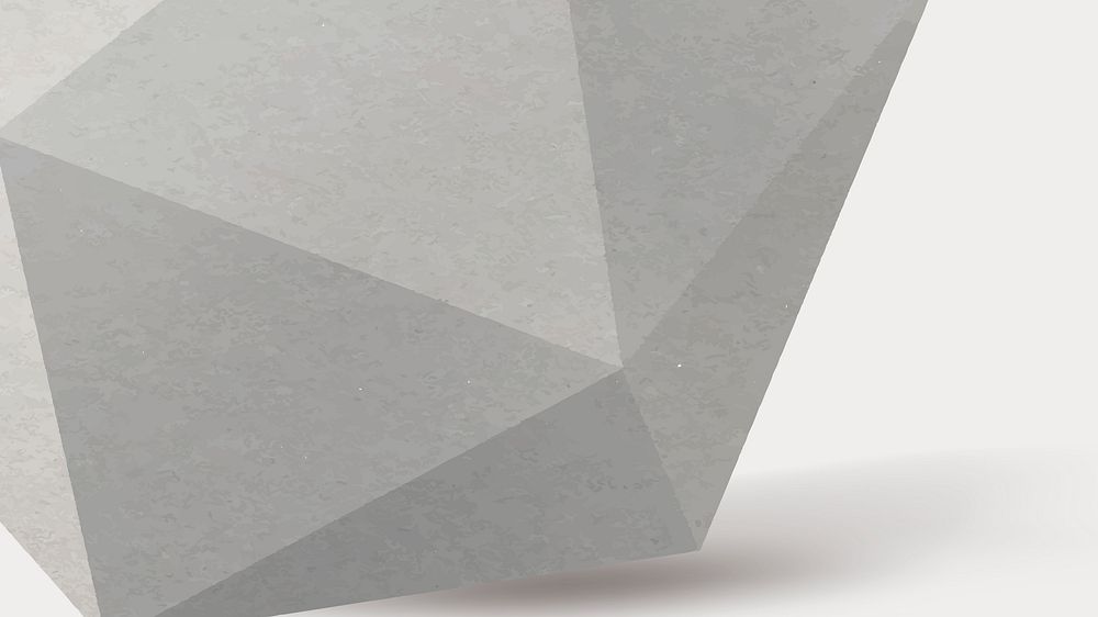 Gray prism computer wallpaper, 3D geometric shape vector