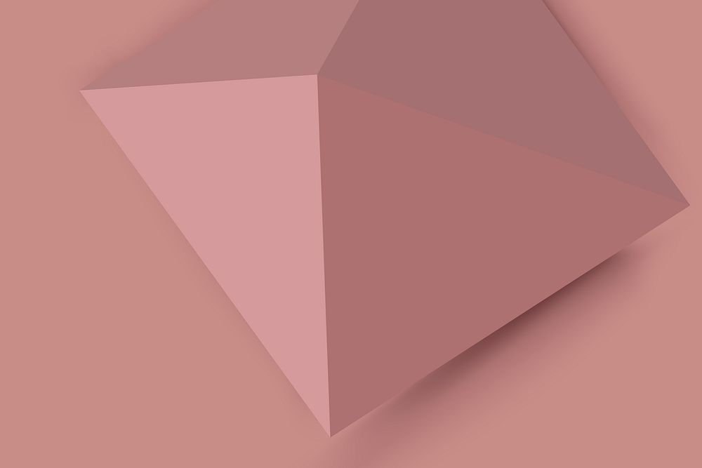 Pink pyramid background, 3D geometric shape