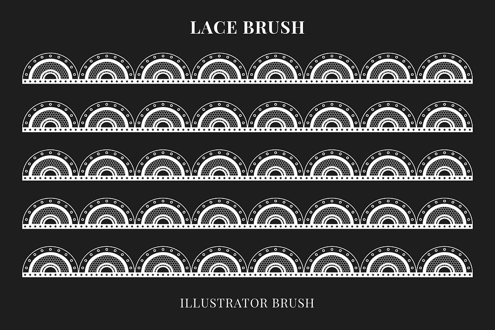 Aesthetic lace pattern brush, white vintage fabric border vector, compatible with AI