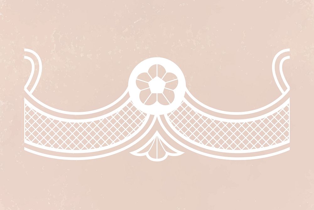 Floral lace sticker, white feminine crochet vector