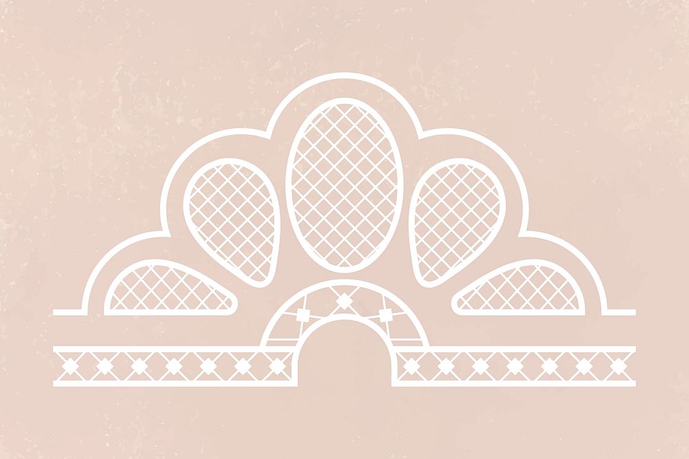 Floral lace sticker, white feminine crochet vector
