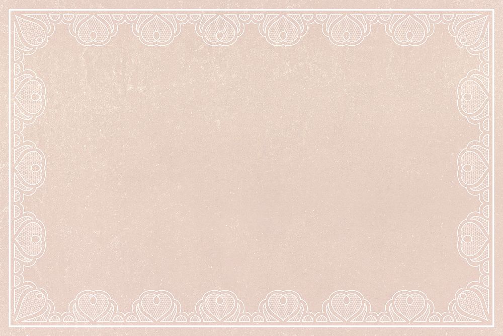 Heart lace frame, circle shape on beige background psd